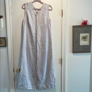 August Max Blue Gray Sleeveless Sheath Maxi Dress